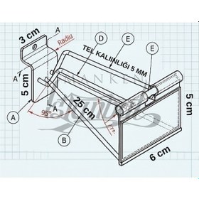 Resim 10 Adet 25 Cm Etiketli Siyah Kanallı Pano Kancası Koruma Kauçuklu Ekstra Güçlü Raf Askısı Kancası 
