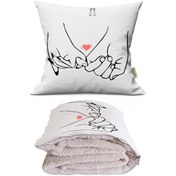 Resim Bağlı Eller Tv Battaniyeli Opsiyonel Dekoratif Araç İçi Yastık Çok Renkli 