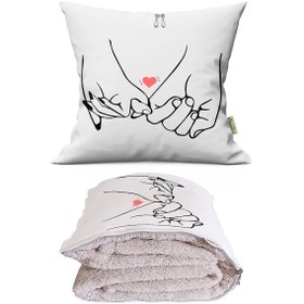 Resim Bağlı Eller Tv Battaniyeli Opsiyonel Dekoratif Araç İçi Yastık Çok Renkli 