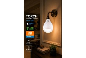 Resim ŞANLED 20W Tasarruflu E27 Beyaz Renk Torch LED Ampul-1 Adet 