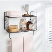 Resim Metal Mutfak Banyo Duvar Rafı Terek Havluluk Wd-102 Siyah 