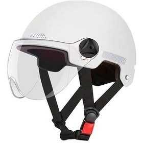 Resim Leke Geçirmez Hafif Nefes Alabilir Beyaz Yaz Motosiklet Kaskı - 52-60cm Uygun Beyaz - 2xl Beyaz 
