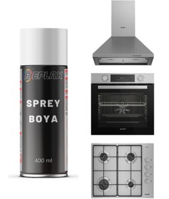 Resim REPLAX Inox Ankastre Set Beyaz Eşya Sprey Boya 400 Ml. 