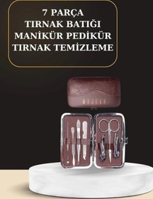 Resim Epilons 7 Parça Manikür Pedikür Seti El Ayak Bakımı Çantalı Paslanmaz Çelik 