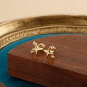 Resim 18K Altın Kaplama Bakır Düz Vida Arkası Çivi Küpeler, Helix Kıkırdağı Tragus Kulak Meme Piercing Takısı İçin Küçük Yıldız Küpeler, 316L Paslanmaz Çelik Küpe Direği, Boho Kırsal Stil 