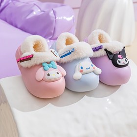 Resim Sanrio Çocuk Pamuklu Terlikler, Sonbahar Kış Sıcak Kapalı Alan Kaymaz Su Geçirmez Karakter Platform Ayakkabılar - Kızlar için 