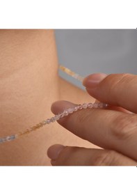 Resim 925 Ayar Gümüş Altın Kaplama Minimal Doğal Morganit Taşlı Kolye - Ngs00120 Altın 