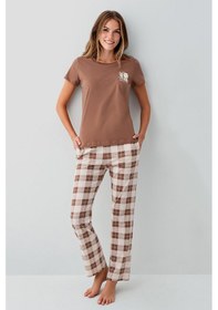 Resim Rolypoly Kadın Kahverengi Pijama Takım Kahverengi 