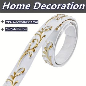 Resim PVC Duvar Kalıplama ve Trim, Kendinden Yapışkan Faux Tavan Hattı, Dekoratif Kenar Bantı, Oturma Odası, Ayna Çerçevesi ve Ev Dekorasyonu 