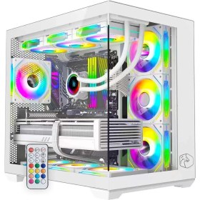 Resim GAMETECH Prime V2 Argb 7x120mm Fan 360mm Sıvı Soğutmalı ( Argb Fanlı ) Beyaz Bilgisayar Kasası 