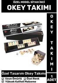 Resim Özel Model Uzun Ömürlü Dayanıklı Aile Ev Arkadaş Kahve Cafe Oyun Takımı Siyah İnci 101 Okey Takımı 
