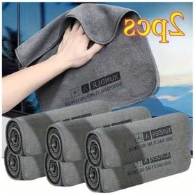 Resim Trendooze Turcoshop11 2 Adet Mikrofiber Araç Havlusu, 2 Katman Yüksek Emici 15.75x15.75 İnç 