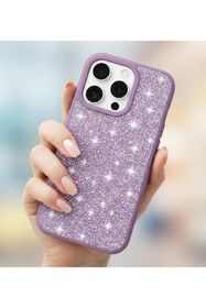 Resim halkhouse iPhone 15 Pro Max Kılıf Parlak Taşlı Tasarım Elmas Lüks Şık Kapak Silikon 
