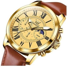 Resim Besthome1 Ölçüsüz Olevs 3632 Erkek Saat, Su Geçirmez, Kuvars, Kahverengi Altın Renkli Çok Renkli Çok Renkli 