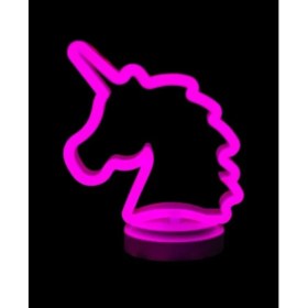 Resim Neon Işıklı Unicorn Masa Gece Lambası Pil+Usb 