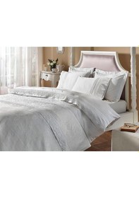 Resim Taç Çift Kişilik Jakar Pike Takımı Alida Ekru 