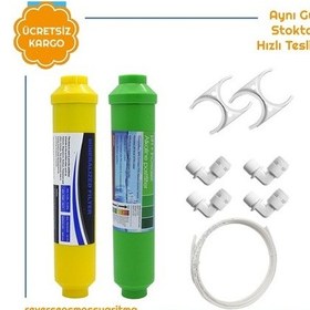 Resim Su Arıtma Filtresi Sarı Mineral Ve Alkali Filtre Tam Set 