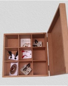 Resim Hobi Dekoratif Model Takı Kutusu Bölmeli Ahşap HAM MDF El Yapımı 