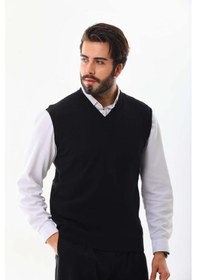 Resim Günay Erkek V Yaka Yün Süveter 0108 Siyah 