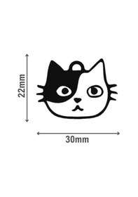 Resim Majo İsimlik Siyah Beyaz Kedi 22mmx30mm 
