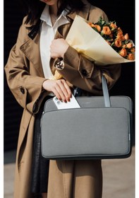 Resim Tomtoc Theher H21 13 - 13,5 İnç Apple Uyumlu MacBook Air & Pro Suya Dayanıklı Gri Laptop Notebook Çantası 