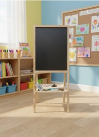 Resim Drnkidsveeğitim Çift Taraflı Manyetik Özellikli Ahşap Yazı Tahtası15 Renkli Tebeşir,silgi,kalem Hediye Kurulum Gerektirmez Ahşap 