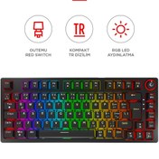 Resim Rampage ENIGMA 75 RGB Aydınlatmalı Red Switch Kompakt Dizilim Gaming Mekanik Oyuncu Klavyesi Siyah 