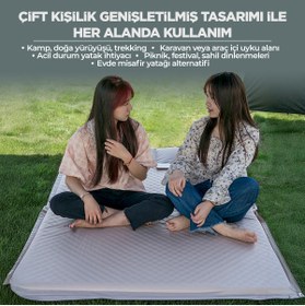 Resim RELAXUS Çift Kişilik Kendiliğinden Şişen Kamp Yatağı – Entegre Yastıklı, Pompa Hediyeli | Taşınabilir 