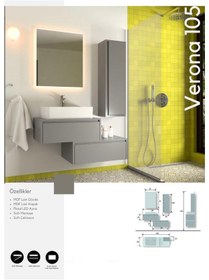 Resim Evros Verona Banyo Dolabı 105 Cm Gri 