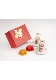 Resim Fincan Hediyeli Yüzen Gül Mum 