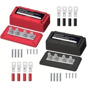 Resim Dream011 300a 12v Otobüs Barı Modülü Kırmızı Set Aksesuarlarla Birlikte 4x M8 Terminalli Ağır Hizmet Tipi Deniz Otomotiv Karavan Kamyon Güç Dağıtımı 