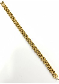 Resim Siyah Deri / Çelik Erkek Deri Bileklik 20 Cm - Ebl0079 Çok Renkli 