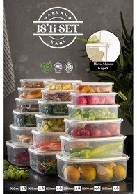 Resim Meleni Home 18'li Set Dikdörtgen Sweet Saklama Kabı Seti Şeffaf 