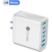 Resim 55 W 3 Usb 3 Pd Şarj Cihazı Hızlı Şarj Qc3.0 Seyahat Şarj Cihazı İphone Uyumlu 15 14 Us White Plug 1 Adeat 