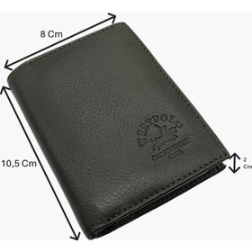 Resim Westpolo Hakiki Deri Kağıt Para Ve Bol Şeffaf Kart Bölmeli Unisex Kartlık - 616 Haki 