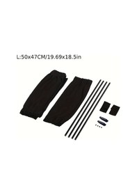 Resim Chuangyinshop 2 Adet Katlanır Uv Koruma Otomobil Güneşlik & Yan Pencere Stor Perde Siyah 