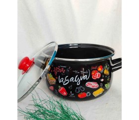 Resim Lazanya Emaye Tencere 4 Litre 22 cm Çap Süt Yoğurt Çorba Tenceresi 