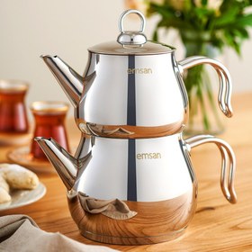 Resim Emsan Lina Midi Çaydanlık Takımı İnox 