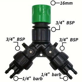 Resim Bahçe için Damlama Sulama Musluk Adaptörü 4 Yollu Splitter 1/4'' Hortum Otomatik Sulama Sistemi Kiti Bonsai Saksı Bitki Serası 