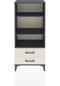 Resim Arges Dolap 3 Raflı 2 Çekmeceli 60x30x134 Antrasit-aytaşı Antrasit 