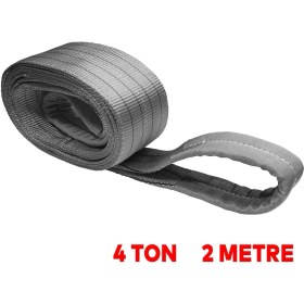 Resim Badem10 Sapan Polyester Spanzet 4 Ton 2 Metre Gri Sağlam Yük Kaldırma Taşıma İndirme Halat 