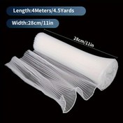 Resim 1 Rulo Ekstra Uzun 157.48" (4.05m) Beyaz Dantel File - Şık Çiçekli Paketleme Kağıdı ve Buketi Sarma, Hafif & Saçaklı Kumaş Evlilik Dozu: Niş İncelemesi 