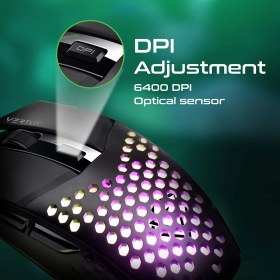 Resim Vertux Katana Siyah - Oyuncu Mouse 6 Düğmeli Altıgen Kablolu Rgb 6400 Dpı LED 