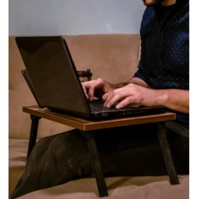 Resim Bk Gift Ahşap Katlanabilir Organizer Notebook Laptop Sehpası 