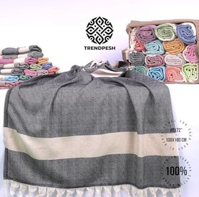 Resim Peştemal%100 Pamuk Banyo Havlusu Türk Hamam Plaj Havlusu (Siyah) 