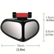 Resim Elmpaly 2 Adet Araç Kör Nokta Aynası Siyah Sol Sağ 360 Derece Ayarlanabilir Geniş Açılı Cam Suv Kamyon 