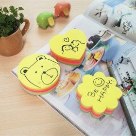 Resim Stickn 67x67mm Küp Blok Neon 5 Renk Çiçek Şekilli Yapışkanlı Not Kağıdı 250 Yp. 3 Paket 
