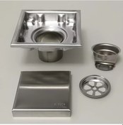Resim Xuweiwei 3.94x3.94 Inch Kare Yer Tahliyesi 304 Paslanmaz Çelik Koku Önleyici Banyo Duş Drenaj Kapak 