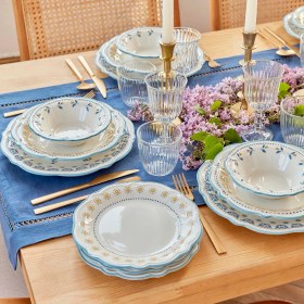 Resim Bella Maison Mabel Stoneware 24 Parça 6 Kişilik Yemek Takımı Mavi 