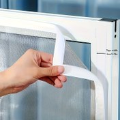 Resim Kendinden Yapışkanlı Pencere Sivrisinek Ağı, Işık Engelleyici Özellikli Görünmez Ekran Kapı Perdesi 
